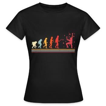 Wall climbing Bouldering rock face - Women's T-Shirt - black - Front - AI Model Female 172 dark (172cm)