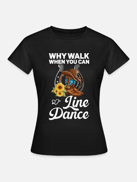 Line Dancing Cowboy Boots Western - Frauen T-Shirt - Schwarz