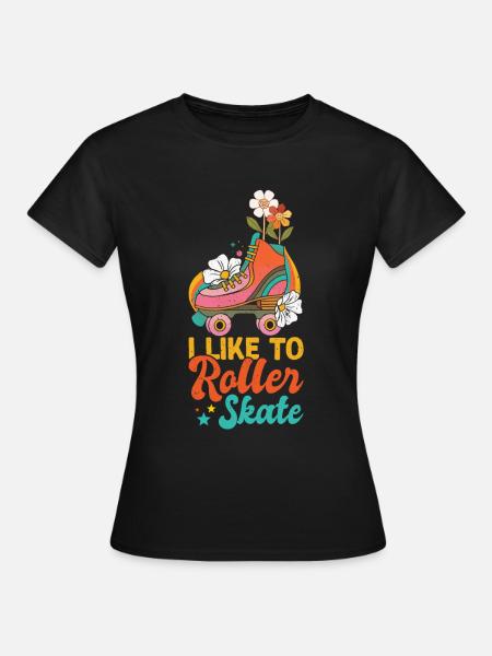 Rollschuhe - Frauen T-Shirt - Schwarz