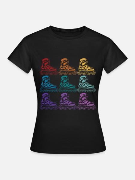 Rollschuhe - Frauen T-Shirt - Schwarz
