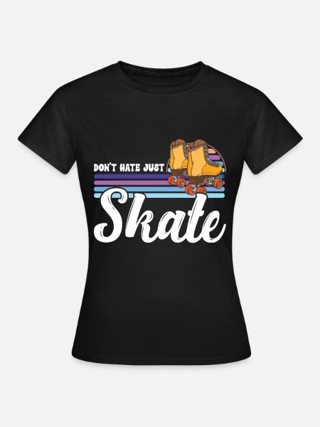 Rollschuhe - Frauen T-Shirt - Schwarz