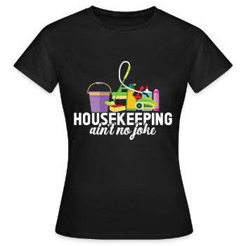 Haushalt - Frauen T-Shirt - Schwarz - Vorne - AI Model Female 172 dark (172cm)