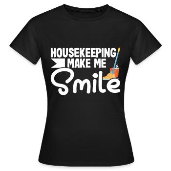 Haushalt - Frauen T-Shirt - Schwarz - Vorne - AI Model Female 172 dark (172cm)
