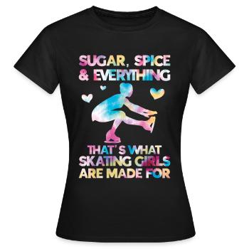 Patinage - T-shirt Femme - noir - Devant - AI Model Female 172 dark (172cm)