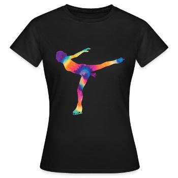 Eislaufen - Frauen T-Shirt - Schwarz - Vorne - AI Model Female 172 dark (172cm)