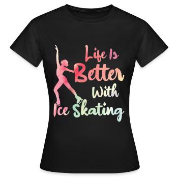Patinage - T-shirt Femme - noir - Devant - AI Model Female 172 dark (172cm)