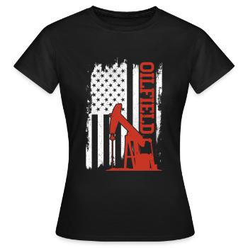 Champ pétrolifère - T-shirt Femme - noir - Devant - AI Model Female 172 dark (172cm)