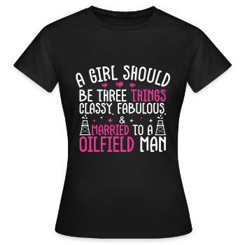 Champ pétrolifère - T-shirt Femme - noir - Devant - AI Model Female 172 dark (172cm)