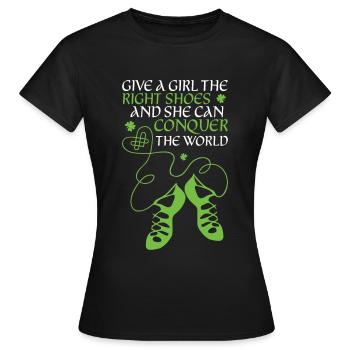 Danse irlandaise - T-shirt Femme - noir - Devant - AI Model Female 172 dark (172cm)