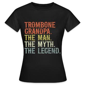 Trombone - T-shirt Femme - noir - Devant - AI Model Female 172 dark (172cm)