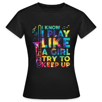 Trombone - T-shirt Femme - noir - Devant - AI Model Female 172 dark (172cm)