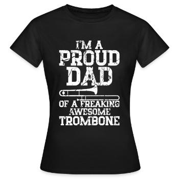 Trombone - T-shirt Femme - noir - Devant - AI Model Female 172 dark (172cm)
