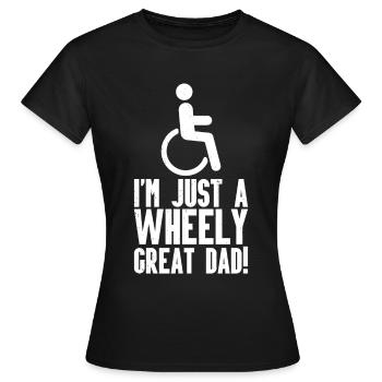 Fauteuil roulant - T-shirt Femme - noir - Devant - AI Model Female 172 dark (172cm)
