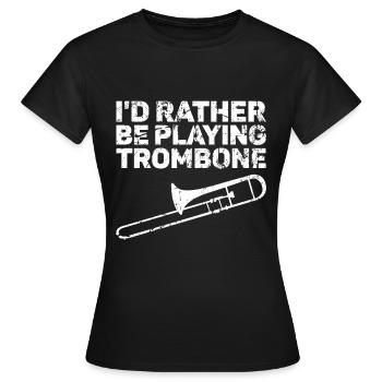 Trombone - T-shirt Femme - noir - Devant - AI Model Female 172 dark (172cm)