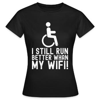Fauteuil roulant - T-shirt Femme - noir - Devant - AI Model Female 172 dark (172cm)