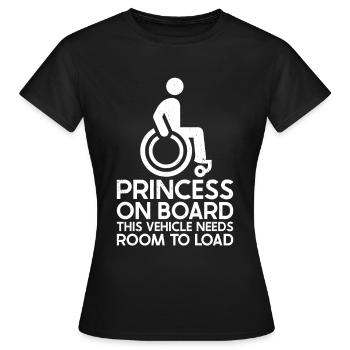Fauteuil roulant - T-shirt Femme - noir - Devant - AI Model Female 172 dark (172cm)