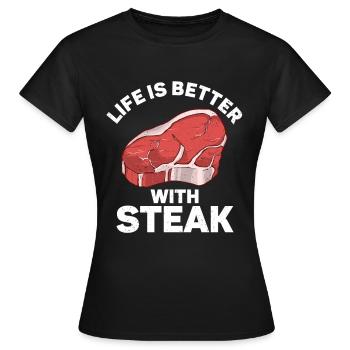 Steak - Women's T-Shirt - black - Front - AI Model Female 172 dark (172cm)