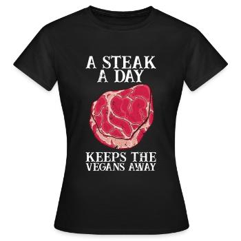 Steak - Women's T-Shirt - black - Front - AI Model Female 172 dark (172cm)