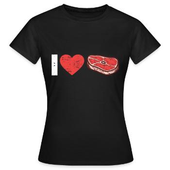 Steak - Women's T-Shirt - black - Front - AI Model Female 172 dark (172cm)