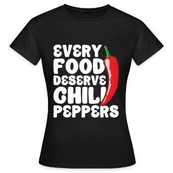 Chili-Pfeffer - Frauen T-Shirt - Schwarz - Vorne - AI Model Female 172 dark (172cm)