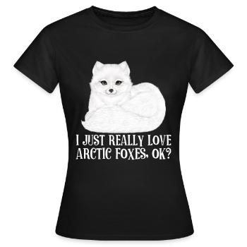 Amoureux du renard arctique - T-shirt Femme - noir - Devant - AI Model Female 172 dark (172cm)
