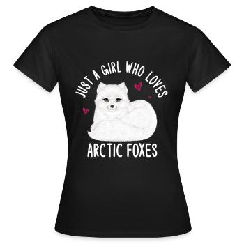 Amoureux du renard arctique - T-shirt Femme - noir - Devant - AI Model Female 172 dark (172cm)