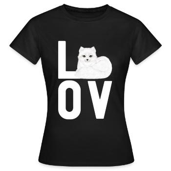 Amoureux du renard arctique - T-shirt Femme - noir - Devant - AI Model Female 172 dark (172cm)