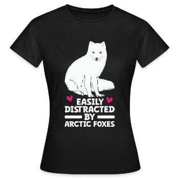 Amoureux du renard arctique - T-shirt Femme - noir - Devant - AI Model Female 172 dark (172cm)