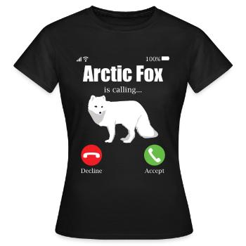 Amoureux du renard arctique - T-shirt Femme - noir - Devant - AI Model Female 172 dark (172cm)
