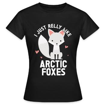 Amoureux du renard arctique - T-shirt Femme - noir - Devant - AI Model Female 172 dark (172cm)