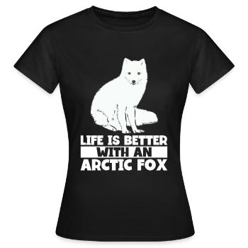 Amoureux du renard arctique - T-shirt Femme - noir - Devant - AI Model Female 172 dark (172cm)