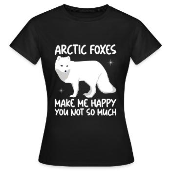 Amoureux du renard arctique - T-shirt Femme - noir - Devant - AI Model Female 172 dark (172cm)