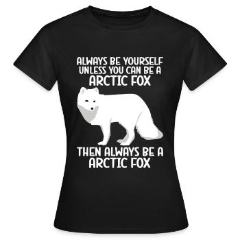 Amoureux du renard arctique - T-shirt Femme - noir - Devant - AI Model Female 172 dark (172cm)