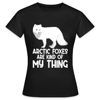 Amoureux du renard arctique - T-shirt Femme - noir - Devant - AI Model Female 172 dark (172cm)