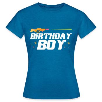 Birthday Children Laser Tag - Women's T-Shirt - antique blue sapphire heather - Front - AI Model Female 172 dark (172cm)