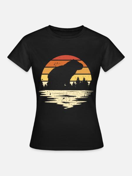 Capybara Tier Nagetier Capibara - Frauen T-Shirt - Schwarz