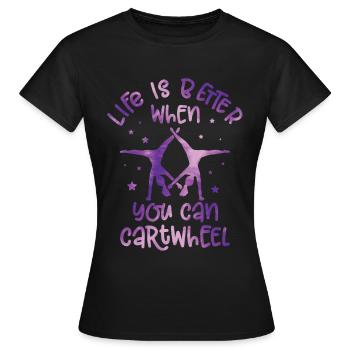 Wagenrad -Gymnast Stürzen - Frauen T-Shirt - Schwarz - Vorne - AI Model Female 172 dark (172cm)