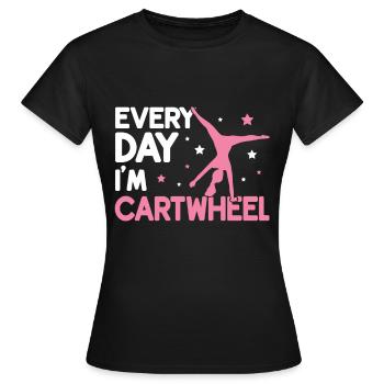 Wagenrad -Gymnast Stürzen - Frauen T-Shirt - Schwarz - Vorne - AI Model Female 172 dark (172cm)