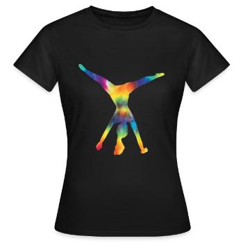 Wagenrad -Gymnast Stürzen - Frauen T-Shirt - Schwarz - Vorne - AI Model Female 172 dark (172cm)