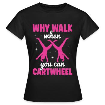 Wagenrad -Gymnast Stürzen - Frauen T-Shirt - Schwarz - Vorne - AI Model Female 172 dark (172cm)