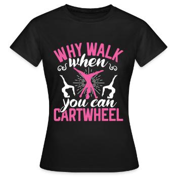 Wagenrad -Gymnast Stürzen - Frauen T-Shirt - Schwarz - Vorne - AI Model Female 172 dark (172cm)