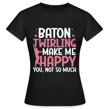 Tambourstab swirling - Women's T-Shirt - black - Front - AI Model Female 172 dark (172cm)