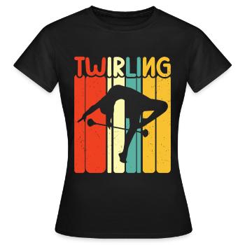 Tambourstab swirling - Women's T-Shirt - black - Front - AI Model Female 172 dark (172cm)