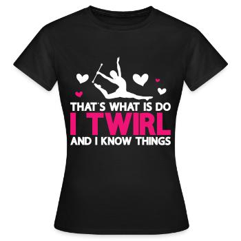 Tambourstab swirling - Women's T-Shirt - black - Front - AI Model Female 172 dark (172cm)