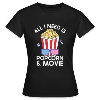 Popcorn - Women's T-Shirt - black - Front - AI Model Female 172 dark (172cm)