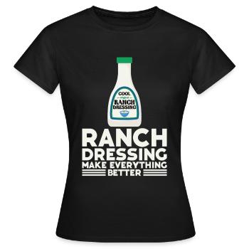 Ranch -Vinaigrette -Ranch -Vinaigrette - T-shirt Femme - noir - Devant - AI Model Female 172 dark (172cm)