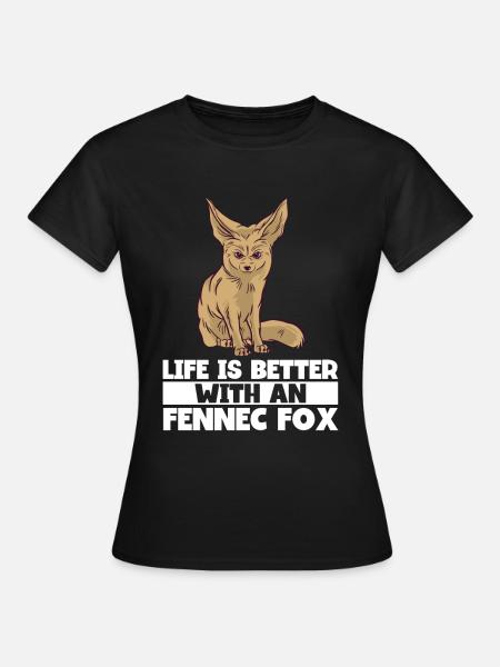 Fennec Fox - Dame-T-shirt - sort