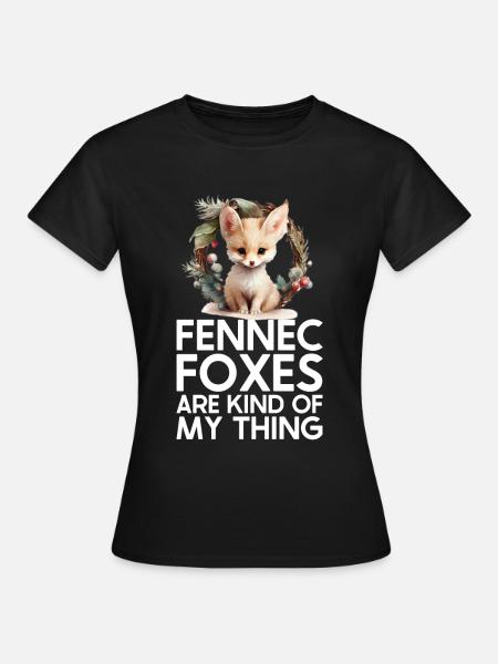 Fennec Fox - Frauen T-Shirt - Schwarz