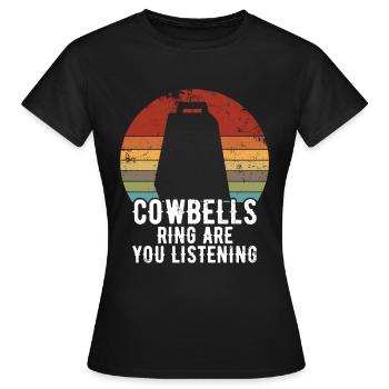 Kuhglocke Mehr Cowbell-Vintager - Frauen T-Shirt - Schwarz - Vorne - AI Model Female 172 dark (172cm)