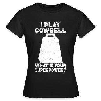 Kuhglocke Mehr Cowbell-Vintager - Frauen T-Shirt - Schwarz - Vorne - AI Model Female 172 dark (172cm)